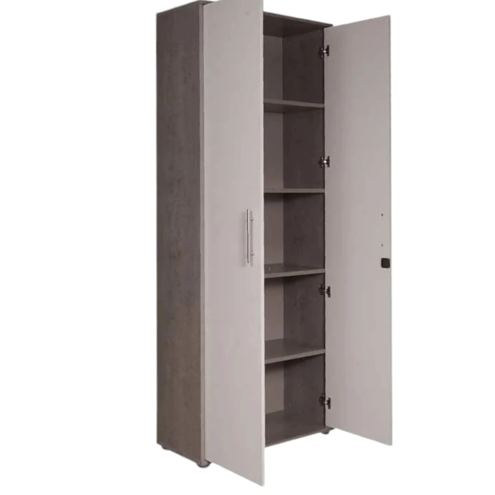 Armadio multiuso 2 ante Dabildgaar, 79x188h34 cm, Bianco e Cemento<Dmora Store