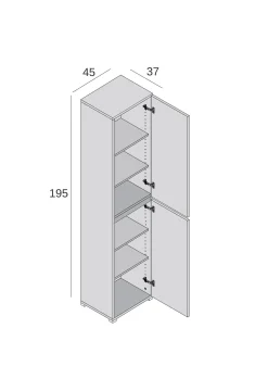 Armadio multiuso 2 ante Dbalestro, 45x37h195 cm,<Dmora Cheap