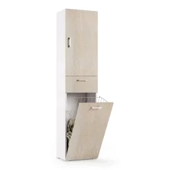 Armadio multiuso 2 ante Dcosim, 45x32h195 cm, Rovere e Bianco<Dmora Online
