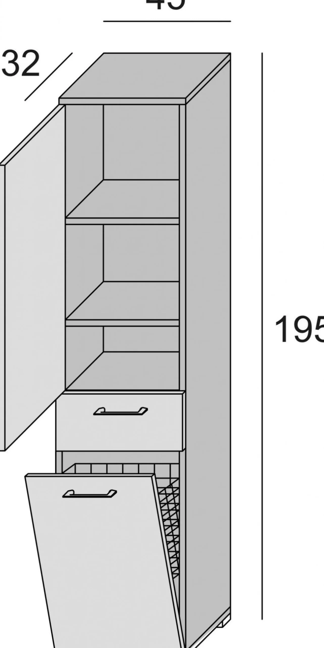 Armadio multiuso 2 ante Dcosim, 45x32h195 cm, Rovere e Bianco<Dmora Online