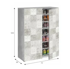 Armadio multiuso 2 ante Dlel, 70x36h103 cm, con dettagli<Dmora Best Sale