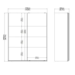 Armadio multiuso 2 ante Dpuglies, 65x179 h220 cm,<Dmora Outlet