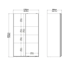Armadio multiuso 2 ante Elen, 65x119 h200 cm,<Dmora Outlet