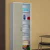 Armadio multiuso 2 ante Ermanno, 72x36h186 cm, Bianco e Rovere<Dmora Flash Sale