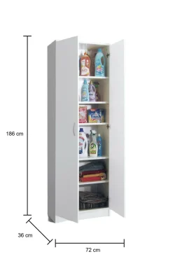 Armadio multiuso 2 ante Ermanno, 72x36h186 cm,<Dmora Shop