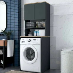 Armadio multiuso 2 ante Fiamma, 65x60h184 cm, Noce e Antracite<Dmora Fashion