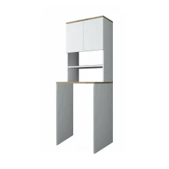 Armadio multiuso 2 ante Fiamma, 65x60h184 cm, Bianco e Noce<Dmora Cheap