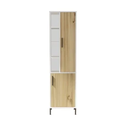 Armadio multiuso 2 ante Jongdari, 45x36 h174 cm, Noce e Bianco<Dmora Fashion