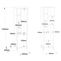 Armadio multiuso 2 ante Jongdari, 45x36 h174 cm, Noce e Bianco<Dmora Fashion