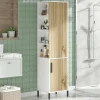 Armadio multiuso 2 ante Ramil, 45x36 h174 cm, Noce e Bianco<Dmora Store