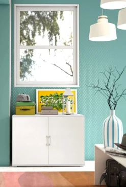 Armadio multiuso 2 ante Serafinito, 90x45h66 cm,<Dmora Cheap