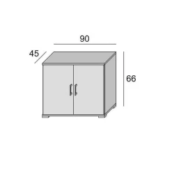 Armadio multiuso 2 ante Serafinito, 90x45h66 cm,<Dmora Cheap