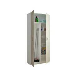Armadio multiuso 2 ante Shiro, 72x36h186 cm, Bianco e Rovere<Dmora Best