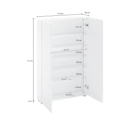 Armadio multiuso 2 ante Unicorno, 70x19h115 cm,<Dmora Cheap