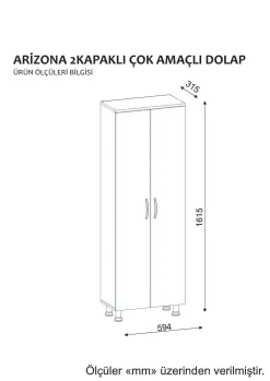 Armadio multiuso 2 ante Vincent, 59x32 h162 cm,<Dmora Clearance