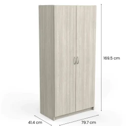 Armadio multiuso 2 ante Zadok, 80x41 h170 cm,<Dmora Flash Sale