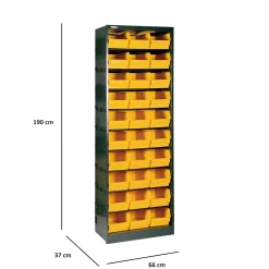 Armadio multiuso Dandreoll, Nero e Giallo, 66x37h190 cm<Dmora Discount