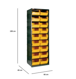 Armadio multiuso Dandreoll, Nero e Giallo, 66x49h190 cm<Dmora Store