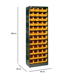 Armadio multiuso Dandreoll, Nero e Giallo, 64x26h190 cm<Dmora New