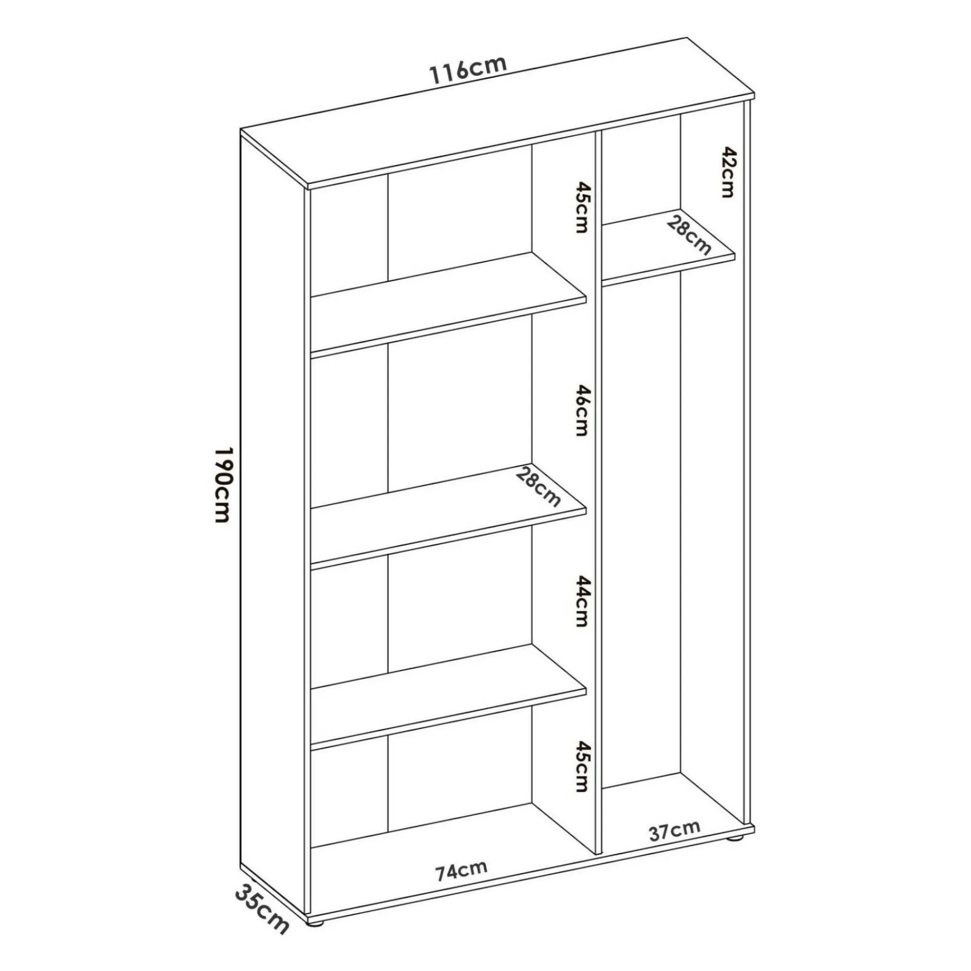 Armadio multiuso grande Aniello, 116x35h190 cm,<Dmora Best Sale
