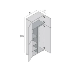 Armadio multiuso grande Attiniaro, 80x37h195 cm,<Dmora Clearance