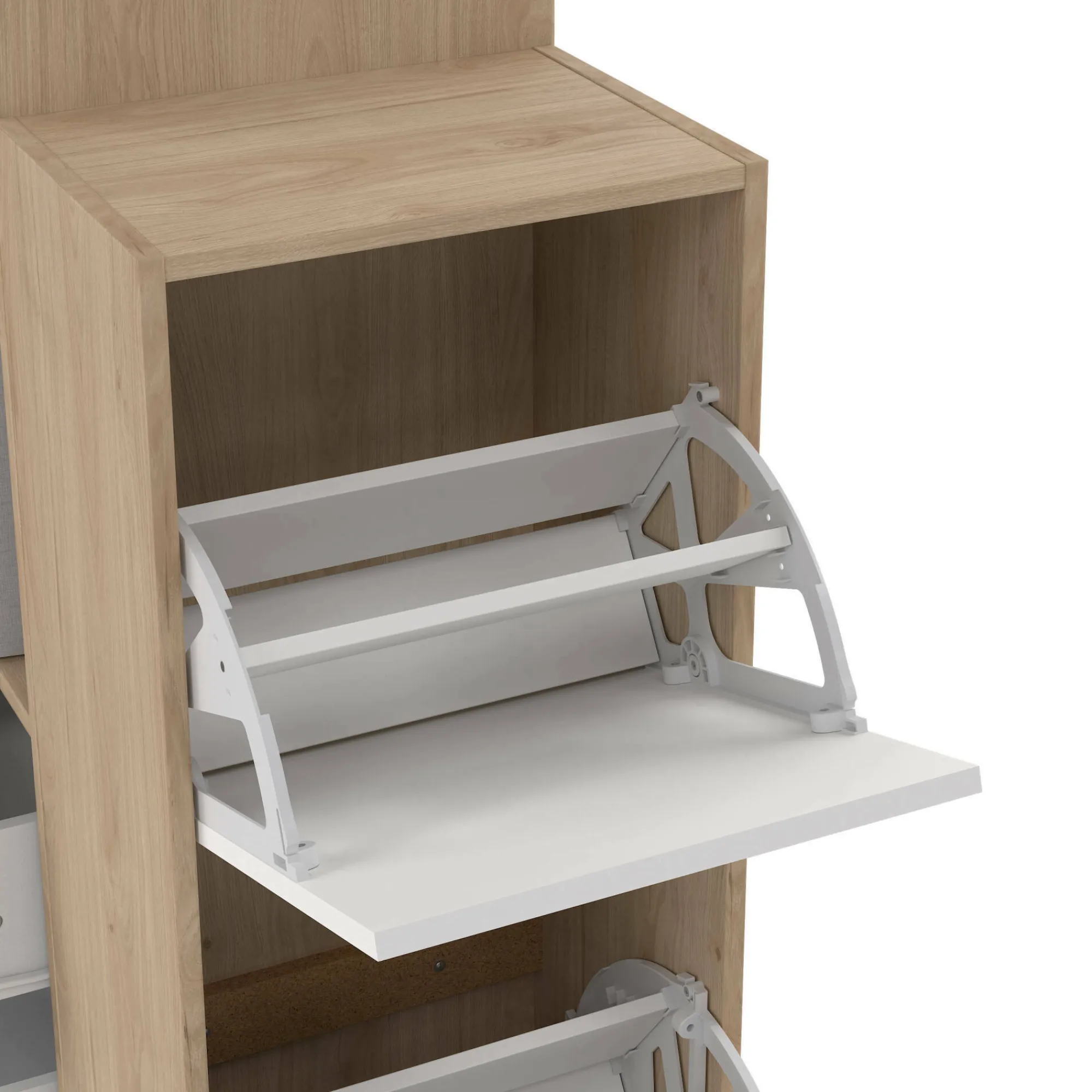 Armadio multiuso grande Amaranto, 40x128 h198 cm, Rovere e Bianco<Dmora Store