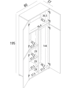 Armadio multiuso grande Attiniaro, 80x37h195 cm,<Dmora Clearance