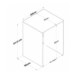 Armadio multiuso grande Boris, 65x60h92 cm, Noce e Bianco<Dmora Outlet