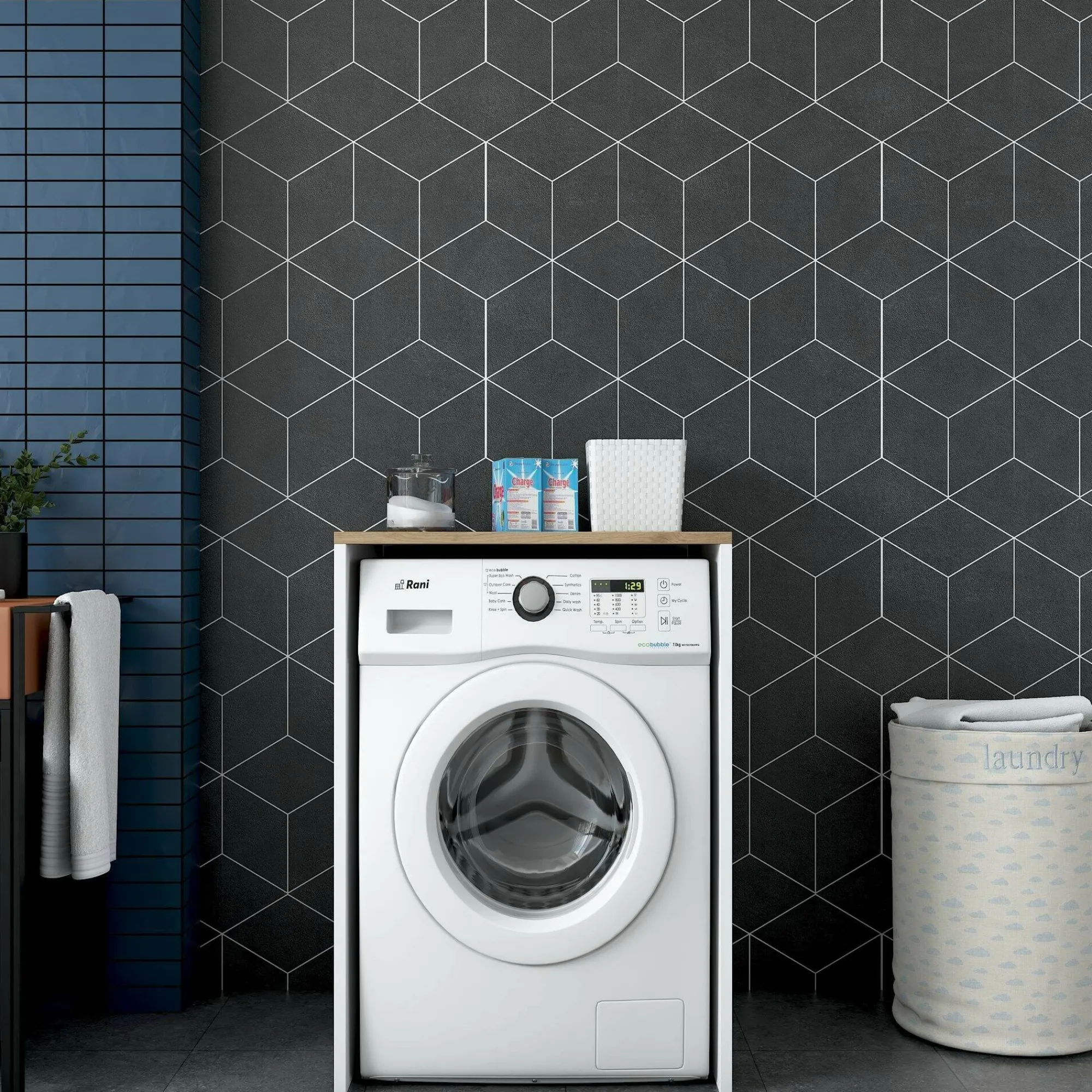 Armadio multiuso grande Boris, 65x60h92 cm, Noce e Bianco<Dmora Outlet