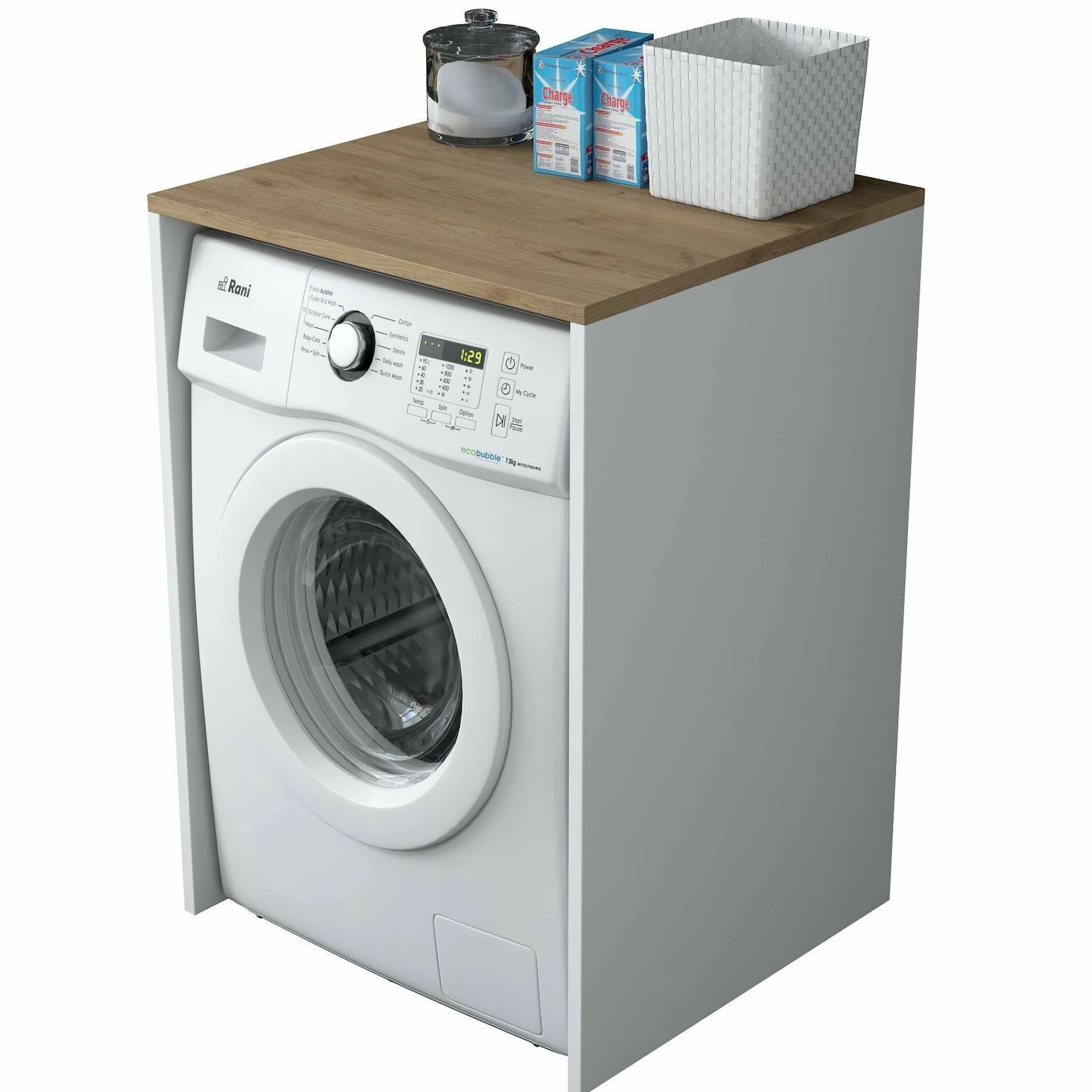 Armadio multiuso grande Boris, 65x60h92 cm, Noce e Bianco<Dmora Outlet