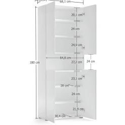 Armadio multiuso grande Degharevb, 68x34h180 cm,<Dmora Discount