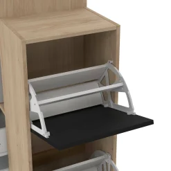 Armadio multiuso grande Drein, 40x128 h198 cm, Rovere e Nero<Dmora Best
