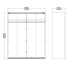 Armadio multiuso grande Hagupit, 62x179 h220 cm,<Dmora Hot