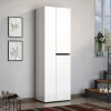 Armadio multiuso grande Linfa, 61x45h190 cm, Bianco lucido e Antracite<Dmora Online