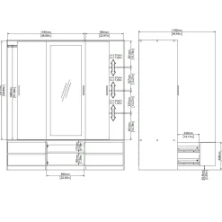 Armadio multiuso grande Ljalkova, 60x181 h200 cm,<Dmora Shop