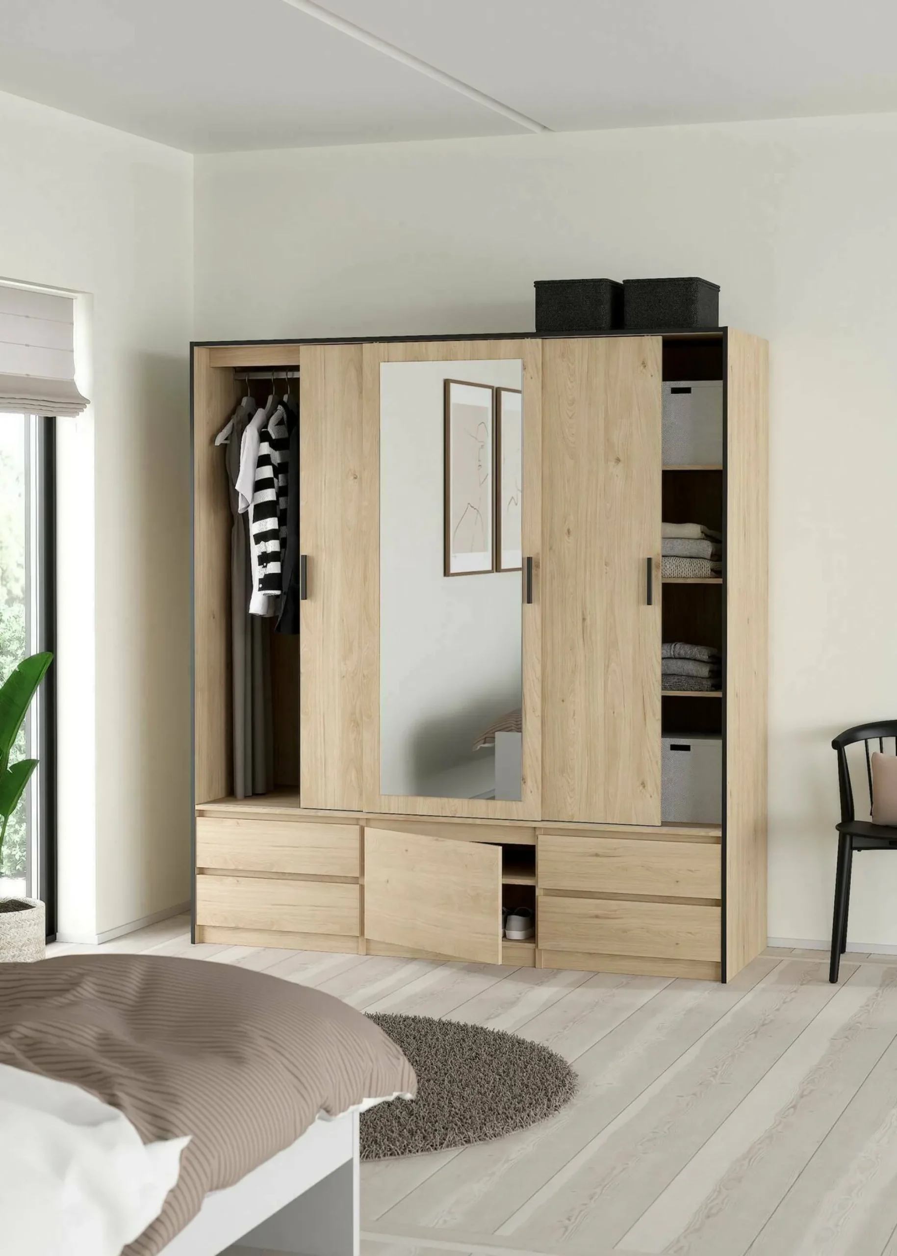 Armadio multiuso grande Ljalkova, 60x181 h200 cm,<Dmora Shop