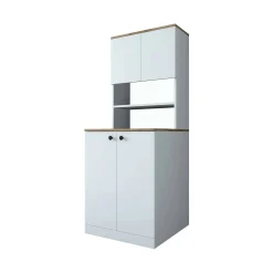 Armadio multiuso grande Marty, 70x73h184 cm, Bianco e Noce<Dmora Cheap