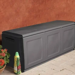 Baule Achse, 138x53h57 cm, Grigio chiaro e Nero<Dmora Cheap