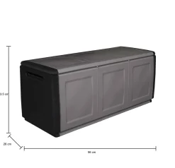 Baule Achse, 138x53h57 cm, Grigio chiaro e Nero<Dmora Cheap