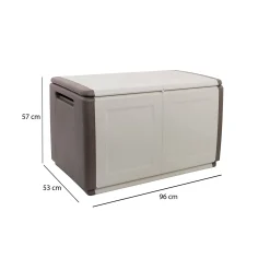 Baule Andra, 96x53h57 cm, Beige e Marrone<Dmora Online