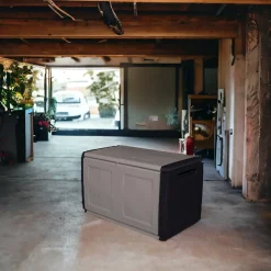 Baule Andra, 96x53h57 cm, Grigio chiaro e Nero<Dmora Sale
