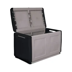 Baule Andra, 96x53h57 cm, Grigio chiaro e Nero<Dmora Sale