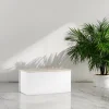 Baule Ayusnay, 90x45h45 cm, Bianco e Rovere<Dmora Shop