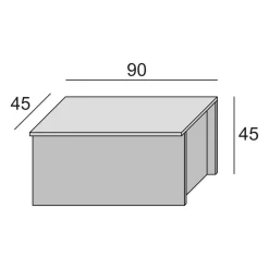 Baule Ayusnay, 90x45h45 cm, Bianco e Rovere<Dmora Shop