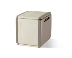 Baule Azziuro, 54x53h57 cm, Beige e Marrone<Dmora Sale