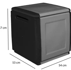 Baule Azziuro, 54x53h57 cm, Grigio chiaro e Nero<Dmora Cheap