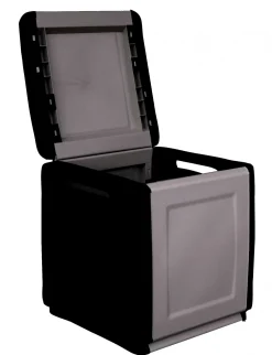 Baule Azziuro, 54x53h57 cm, Grigio chiaro e Nero<Dmora Cheap