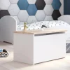 Baule Swami, 40x42 h73 cm, Bianco e Rovere<Dmora Cheap