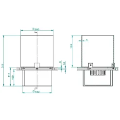 Bruciatore Ardore, 25x25 h31 cm, Grigio e Trasparente<Dmora Online