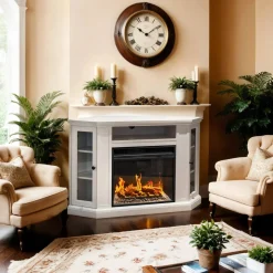 Camino elettrico Alonte, 126x78 h81 cm,<Dmora Outlet